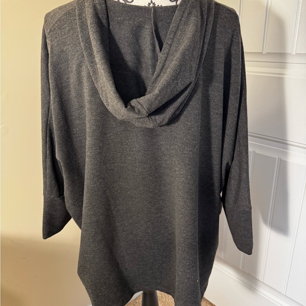 Style & Co. Charcoal V-Neck Hoodie - Picture 5 of 6